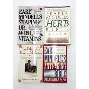 Earl Mindell 4 Book Lot Shaping Up Vitamins Herb Bible Anti Aging Food as Medici